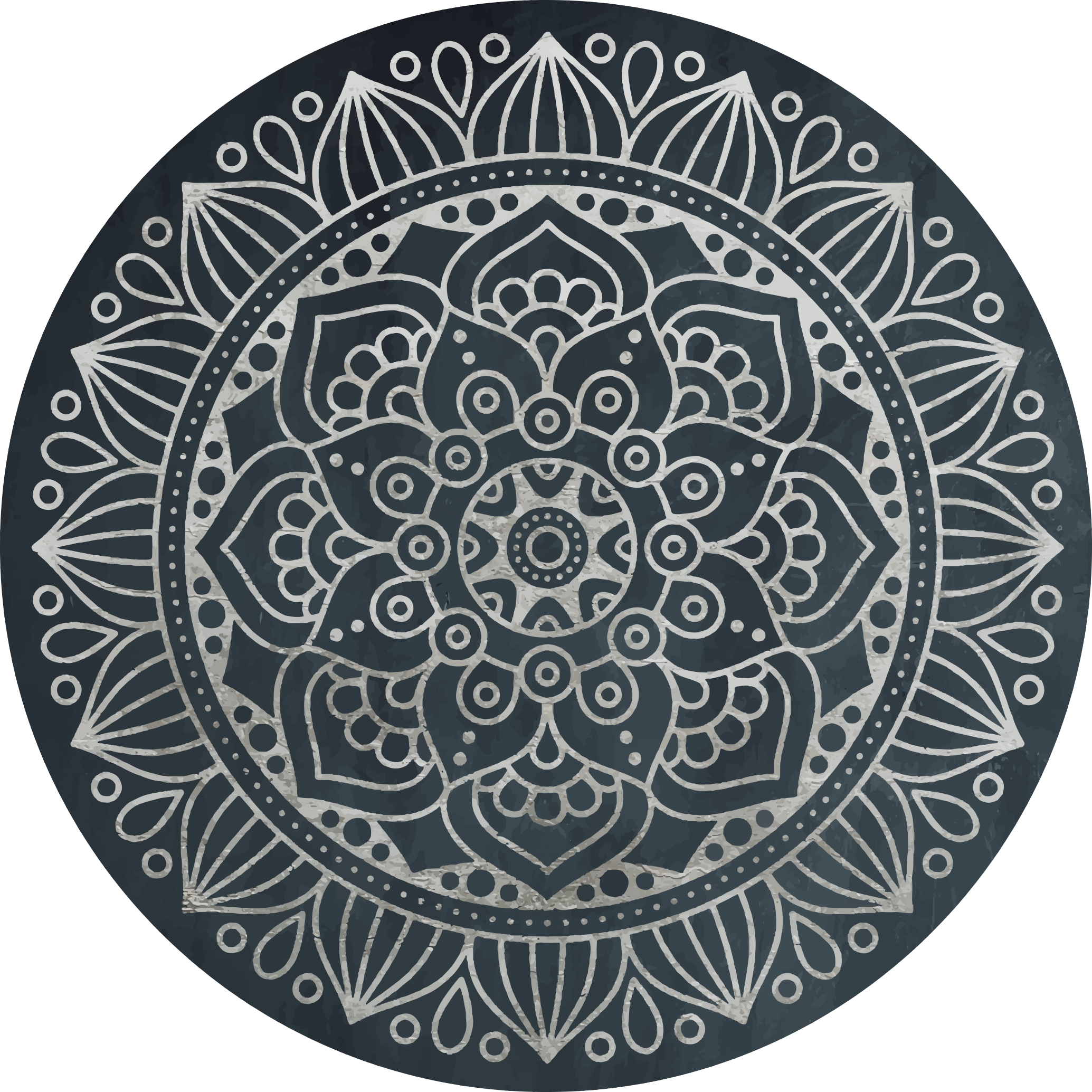 Ingewikkeld grijs concept vinyl tapijt mandala - TenStickers