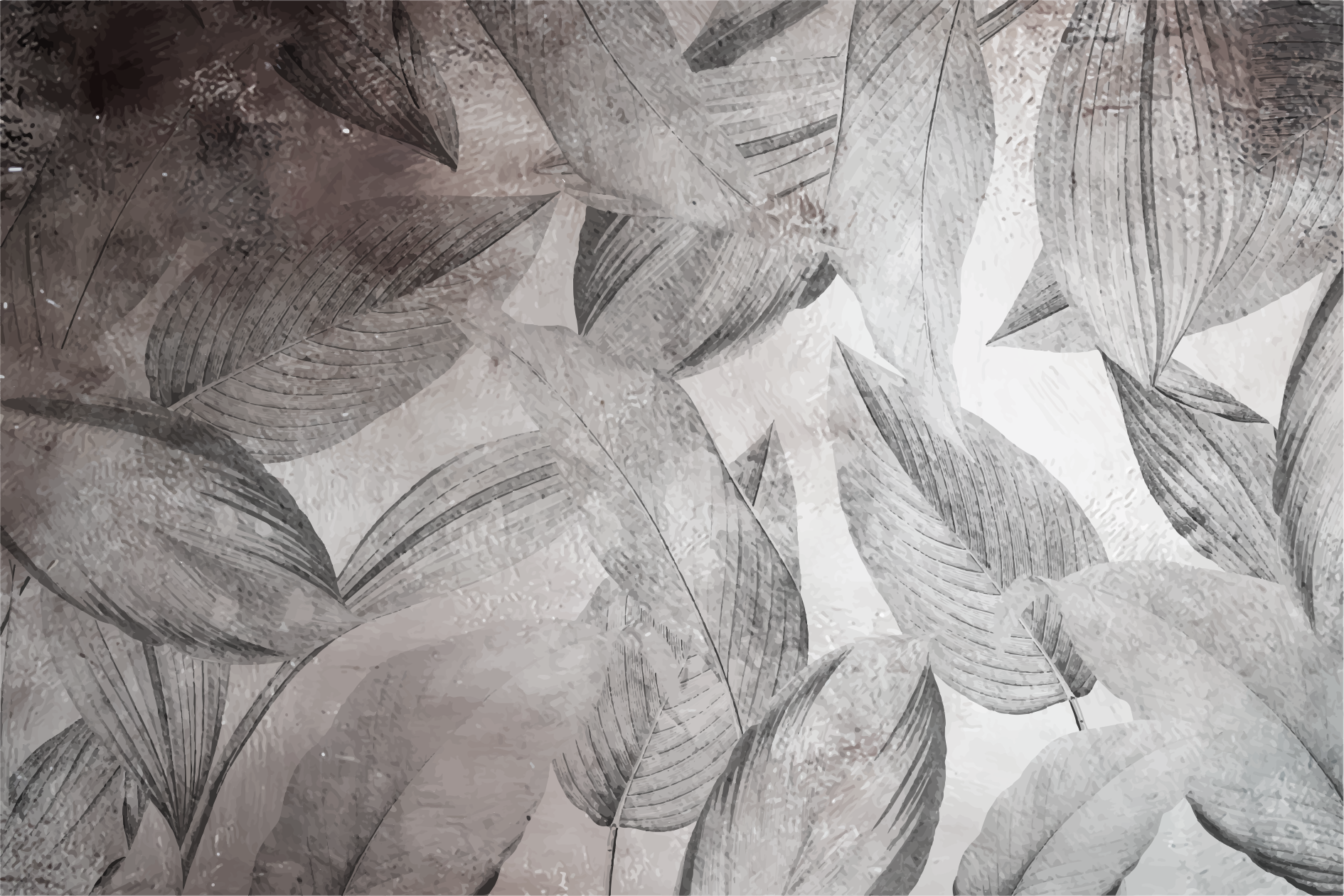 Vinyl tapijt bloemen en planten met bladeren patroon - TenStickers