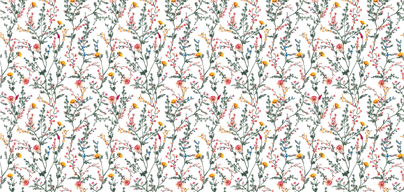Botanische oase vinyl tapijt bloemen en planten - TenStickers