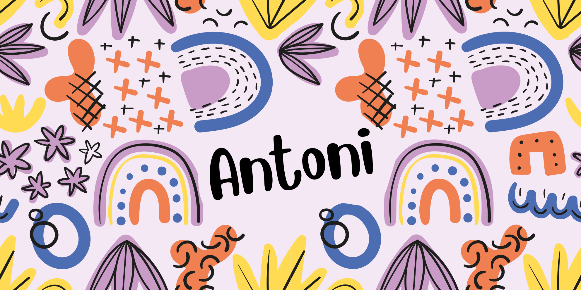 Noordse geometrische met naam vinyl tapijt meer kinderen - TenStickers