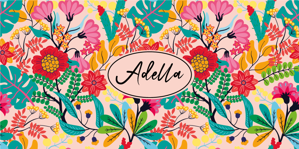 Bloemig ontwerp op maat vinyl tapijt slaapkamer - TenStickers