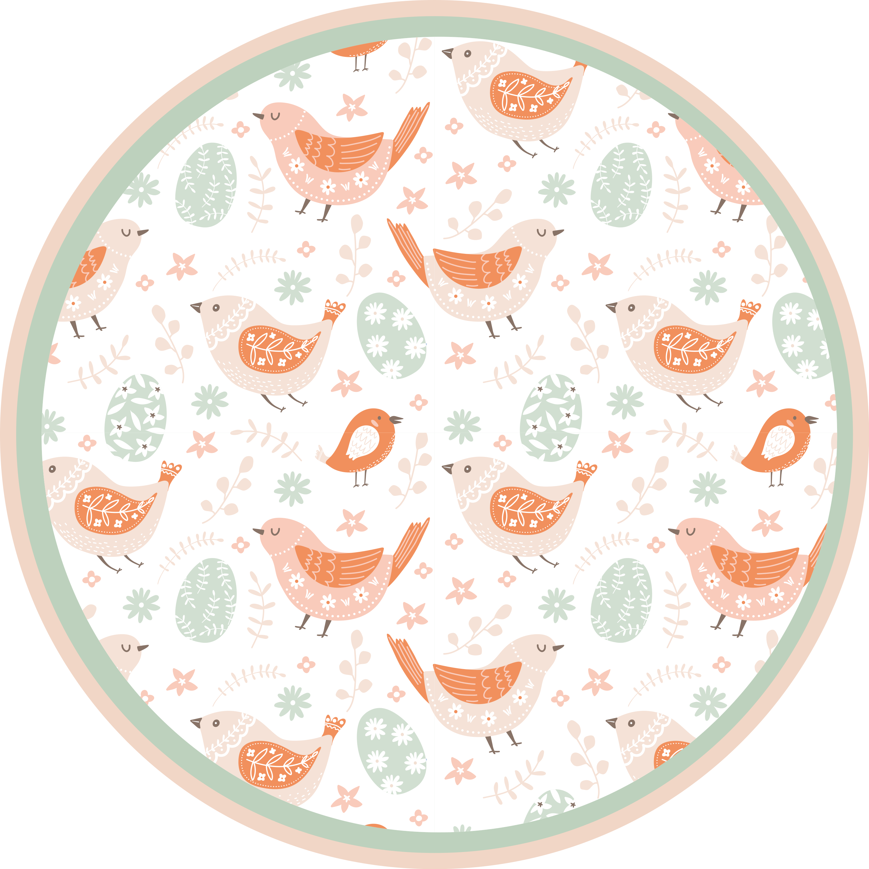 Heerlijke vogelmotieven vinyl tapijt natuur - TenStickers