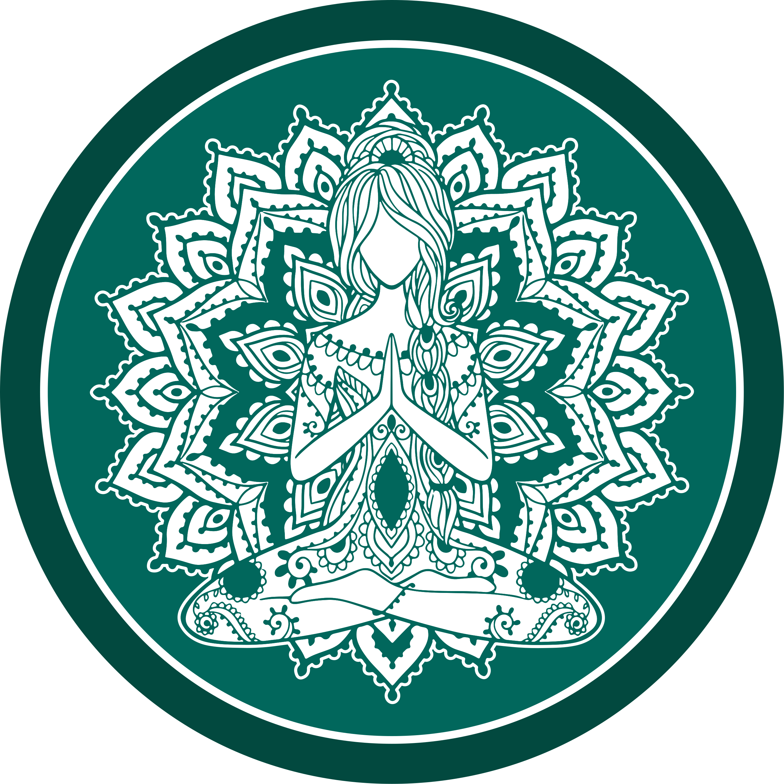 Meditatieve groene kunst vinyl tapijt mandala - TenStickers