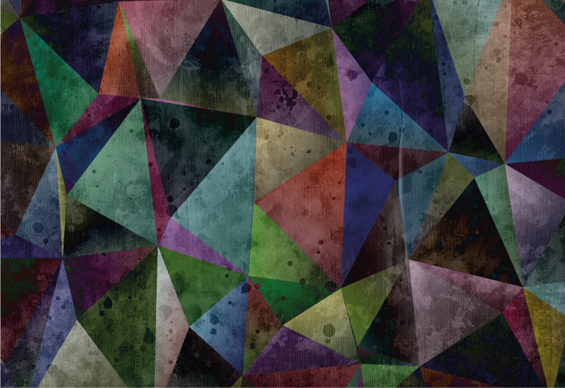 Kleurrijke driehoek mozaïek vinyl tapijt geometrisch - TenStickers