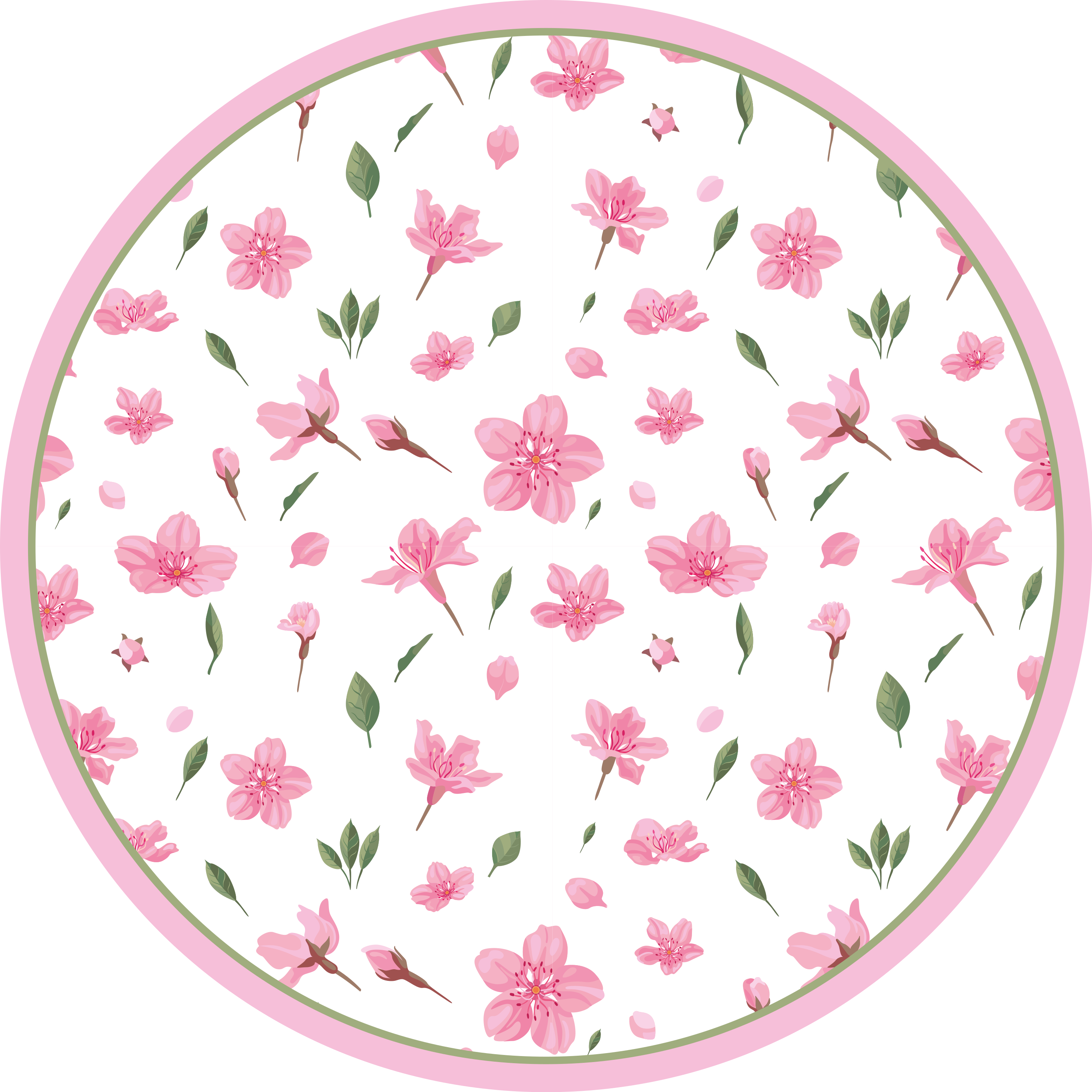 Bloeiende roze bloemenpracht vinyl tapijt bloemen en planten - TenStickers