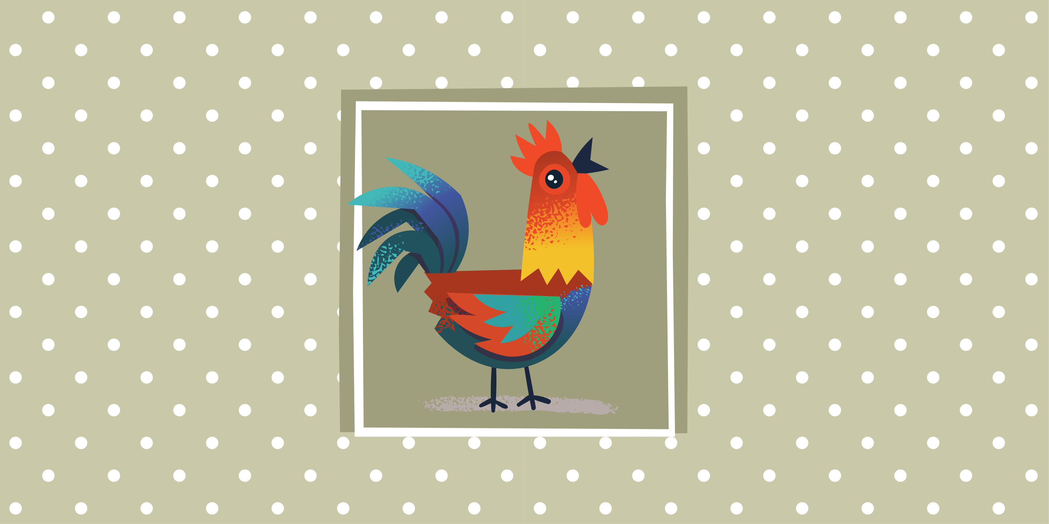 Kleurrijke hanenshow dieren vinyl tapijt - TenStickers