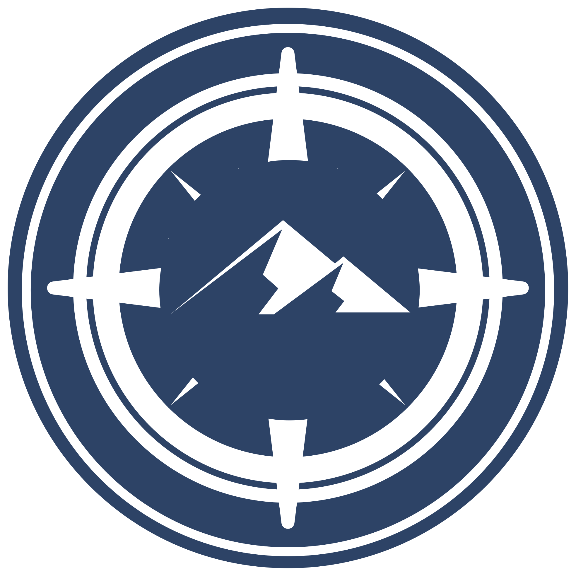 Kompas berg ontwerp vinyl tapijt rond - TenStickers