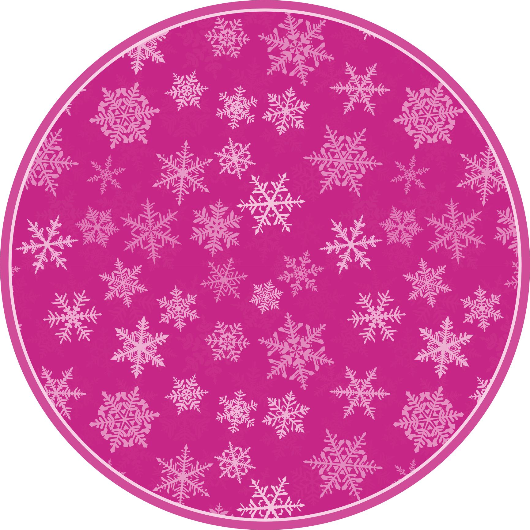 Roze sneeuwvlokpatroon vinyl tapijt kerstmis - TenStickers