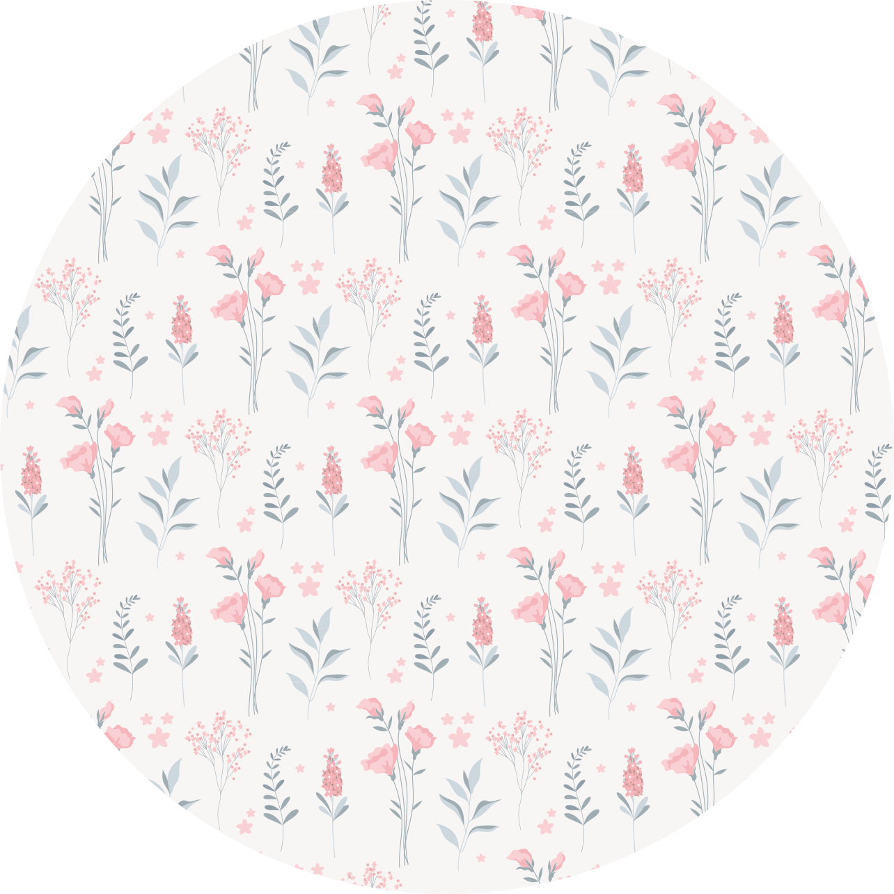 Vinyl tapijt bloemen en planten bloemenpatroon compositie - TenStickers