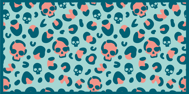 Schedelpatroonspel vinyl vloerkleed dierenprint - TenStickers