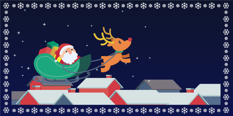 Sleetocht van de kerstman vinyl tapijt Halloween - TenStickers