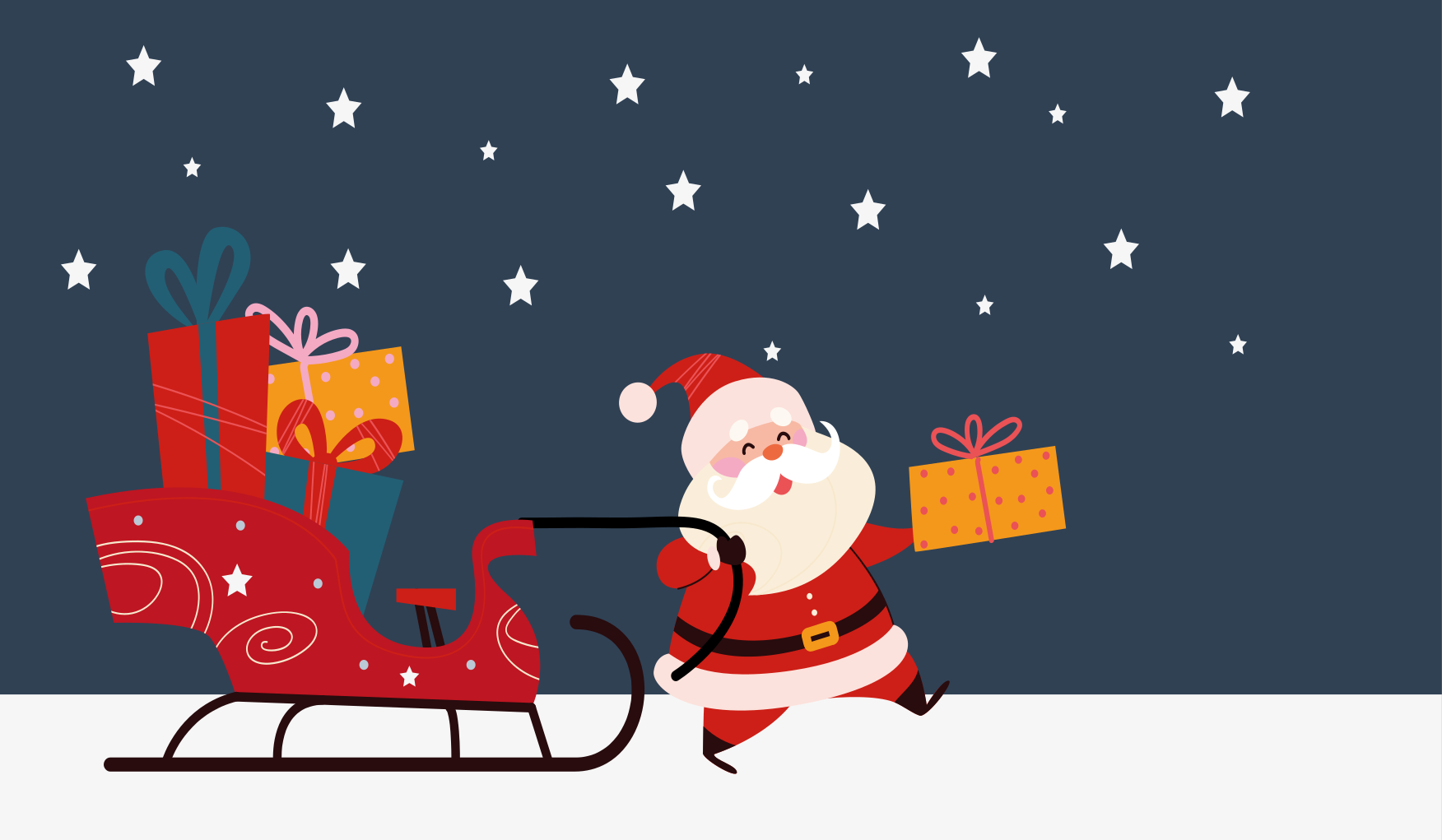 De vrolijke slee van de kerstman vinyl tapijt kerstmis - TenStickers