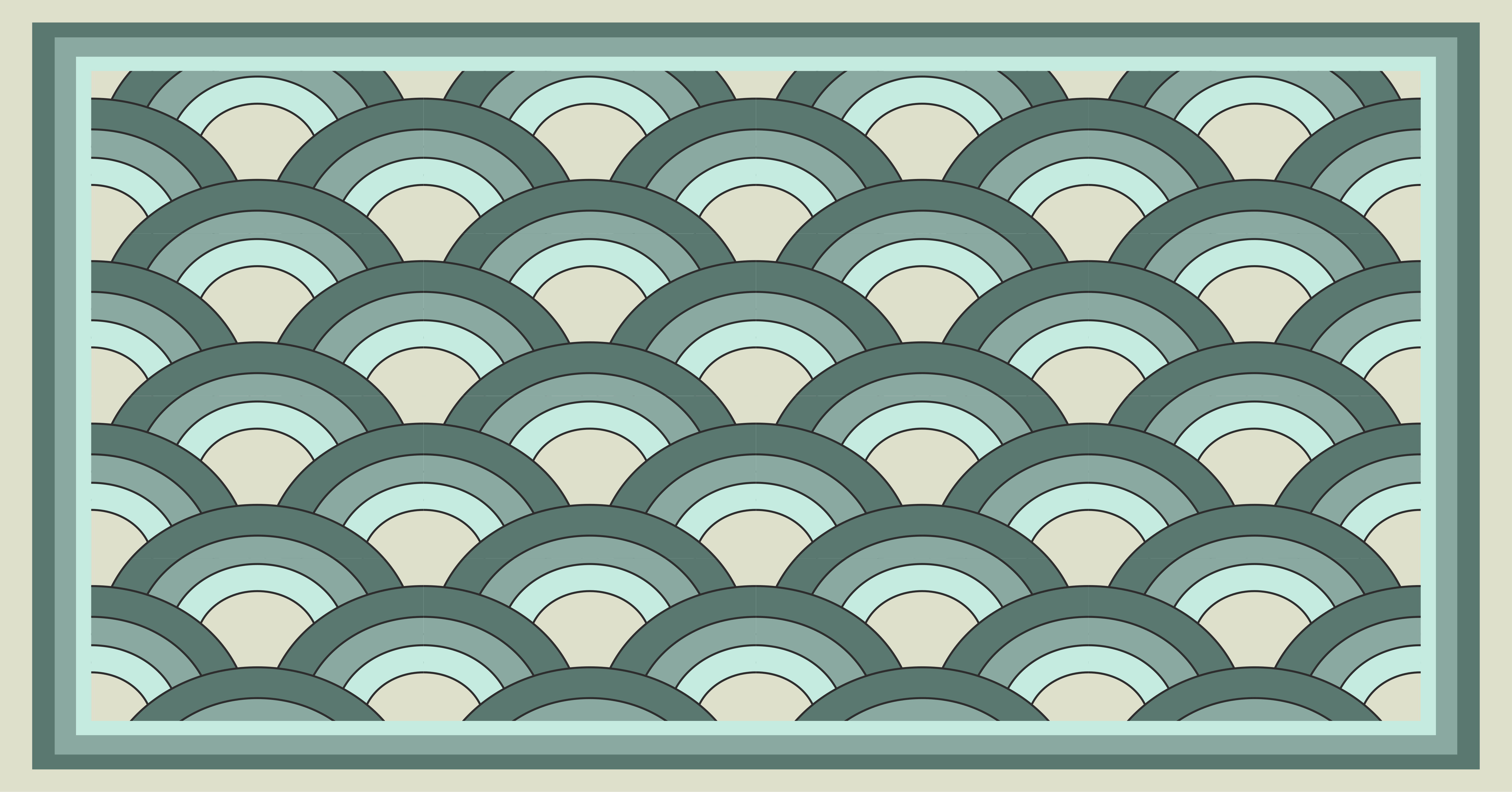 Stijlvolle geometrische golven vinyl tapijt mozaïek - TenStickers