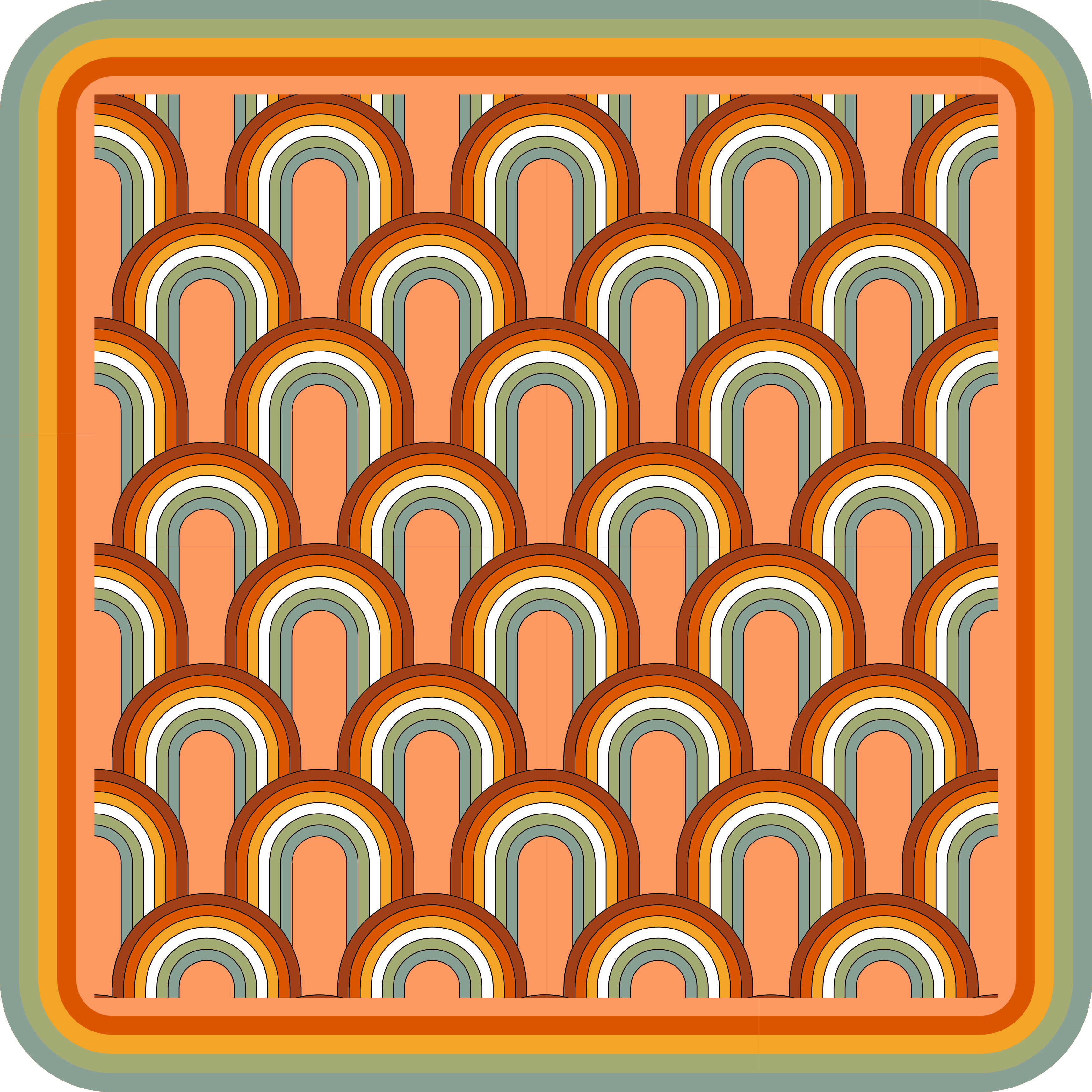 Vinyl tapijt geometrisch kleurrijke boogpatronen - TenStickers