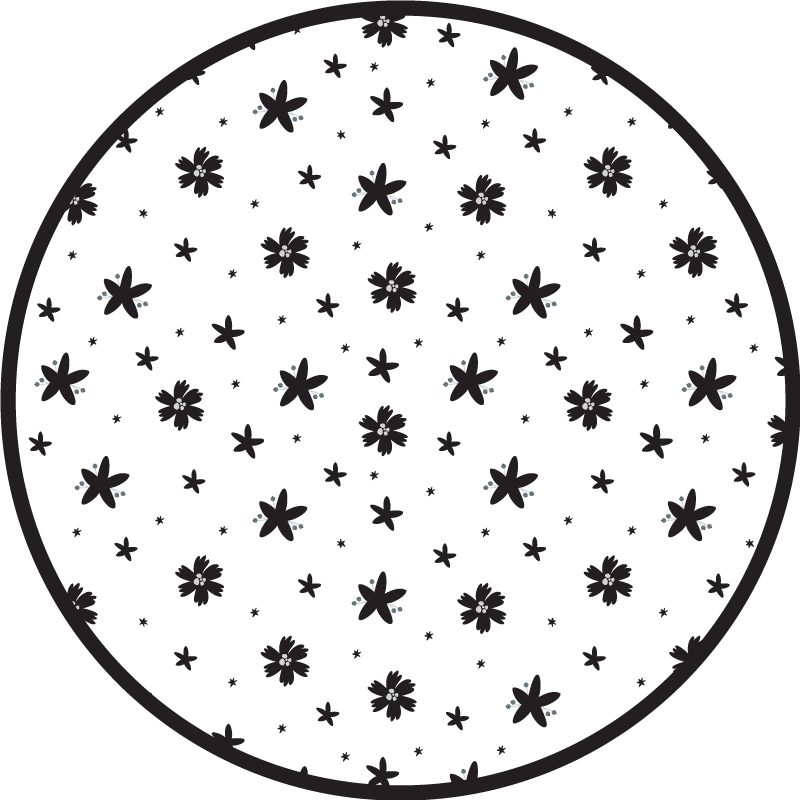 Vinyl tapijt bloemen en planten sterrenpatroon - TenStickers