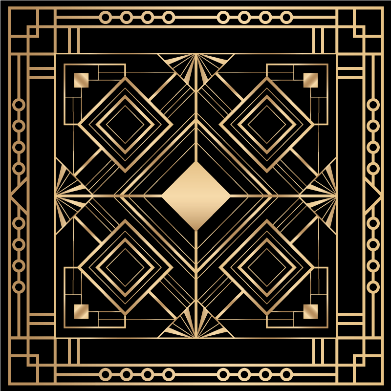 Vinyl tapijt mozaïek geometrisch gouden patroon - TenStickers