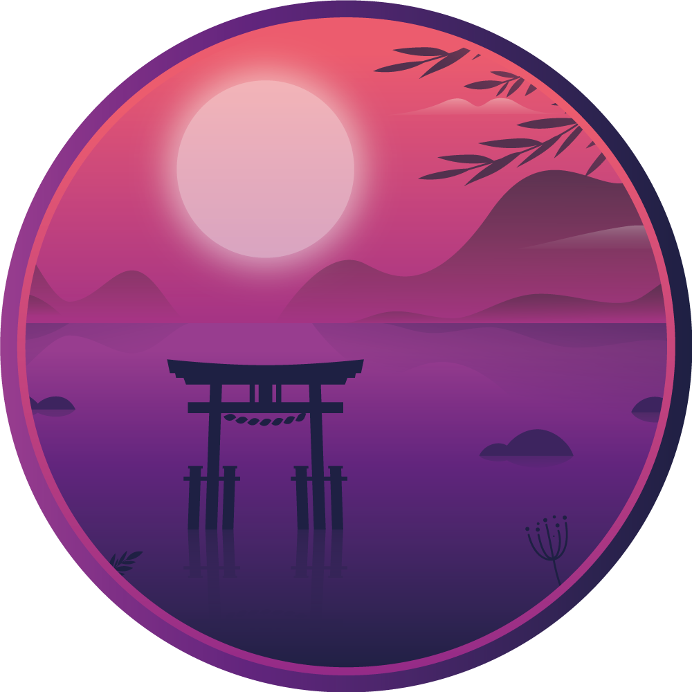 Serene zonsondergang vinyl tapijt rond - TenStickers