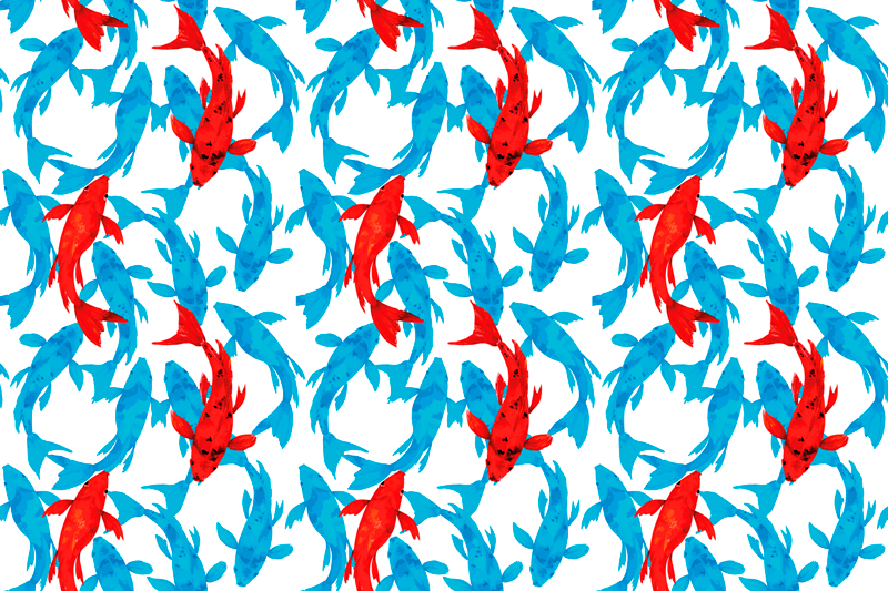 Kleurrijke koi-vissen vinyl tapijt badkamer - TenStickers