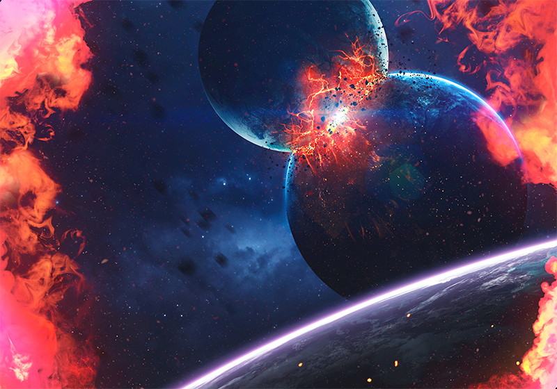 Kosmisch sterrenstelselavontuur vinyl tapijt sterren - TenStickers