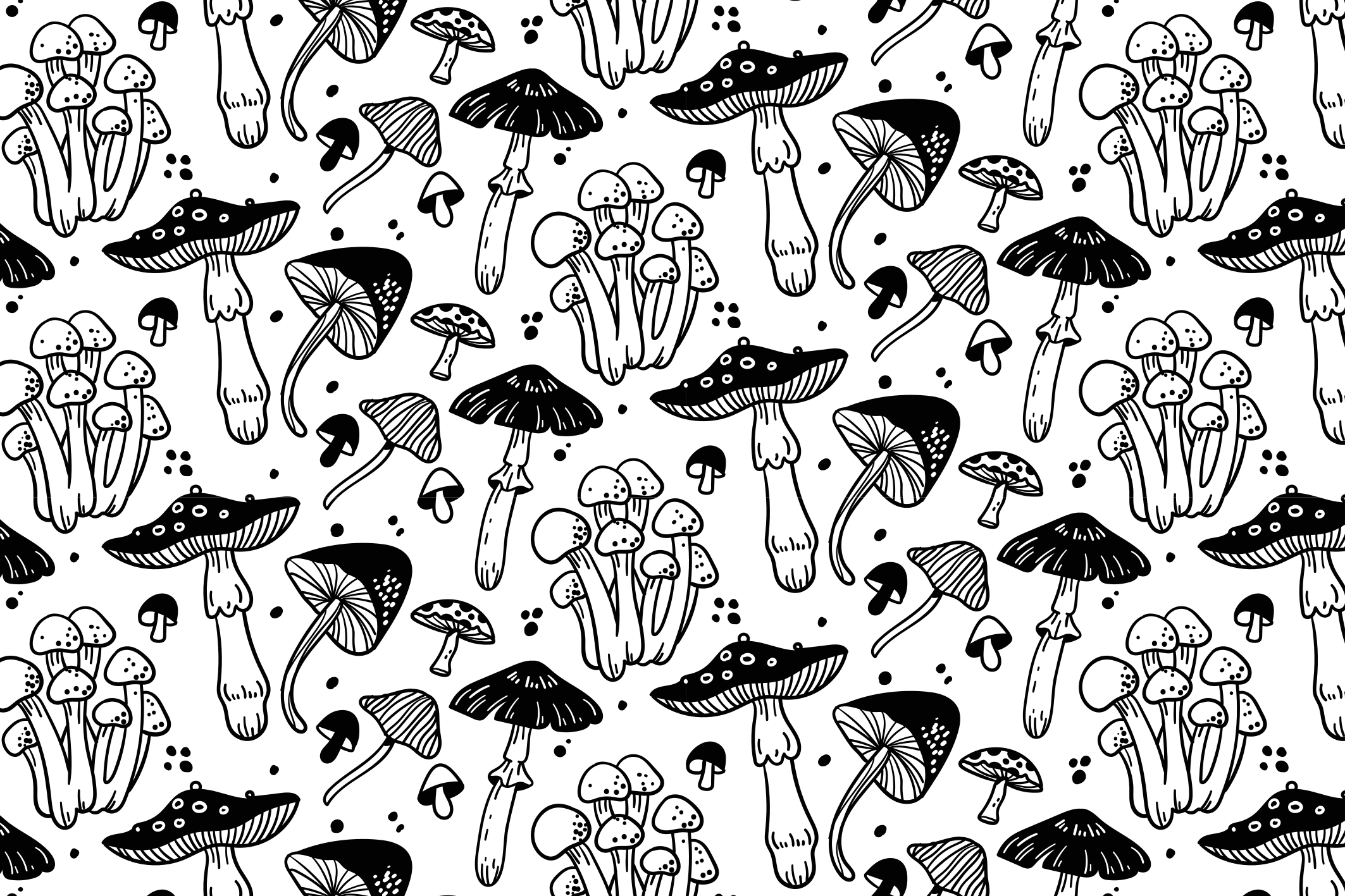 Paddenstoelmotief vinyl tapijt natuur - TenStickers