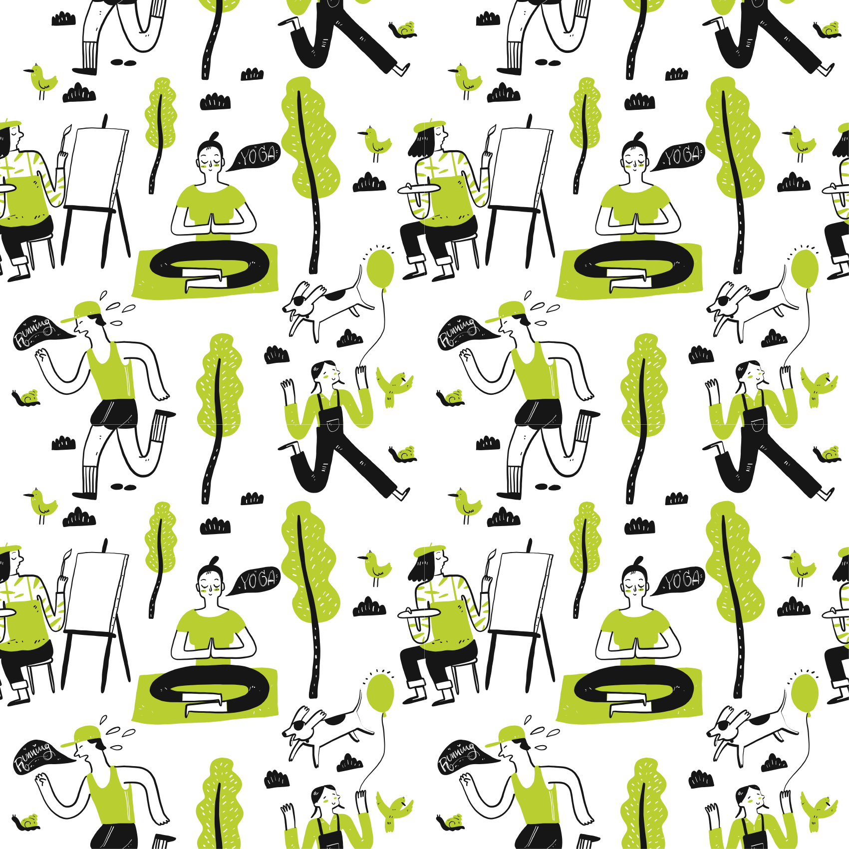 Speelse stedelijke scènes vinyl tapijt textuur - TenStickers