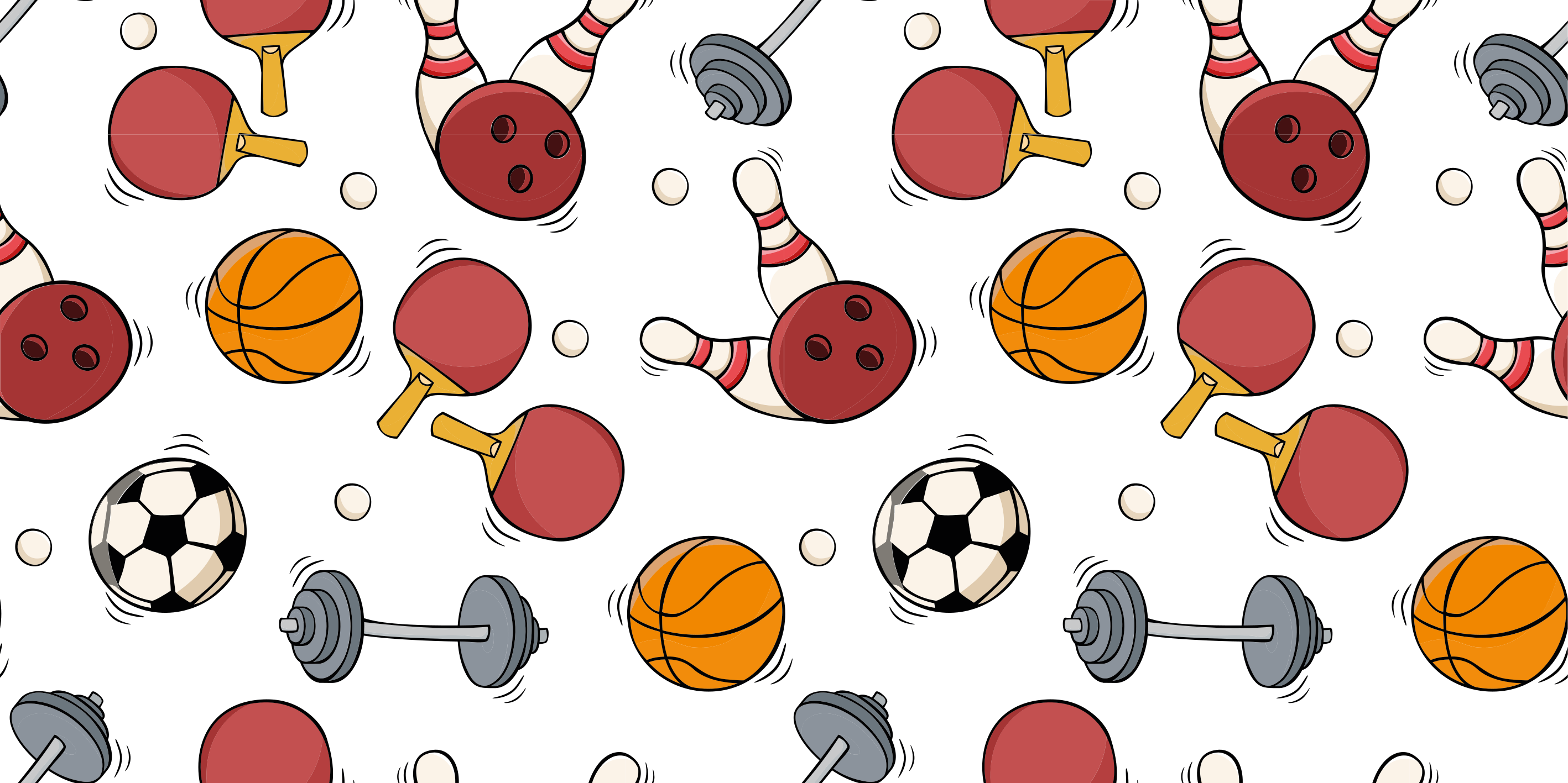 Sportplezier elementen vinyl tapijt tiener - TenStickers
