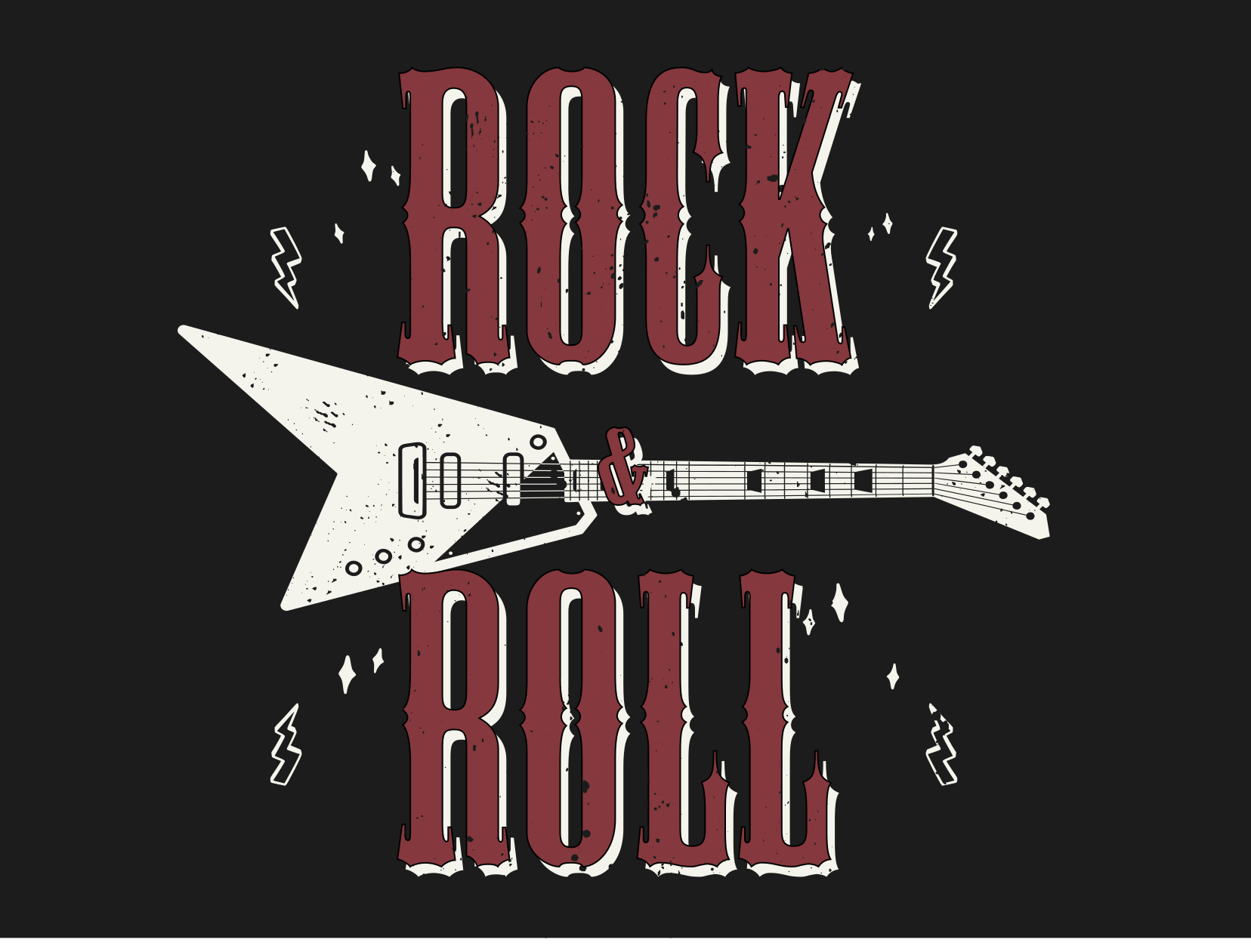Rock-roll elektrische gitaar vinyl tapijt zinnen en teksten - TenStickers