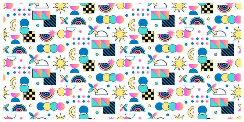 Levendige elementen vinyl tapijt geometrisch - TenStickers