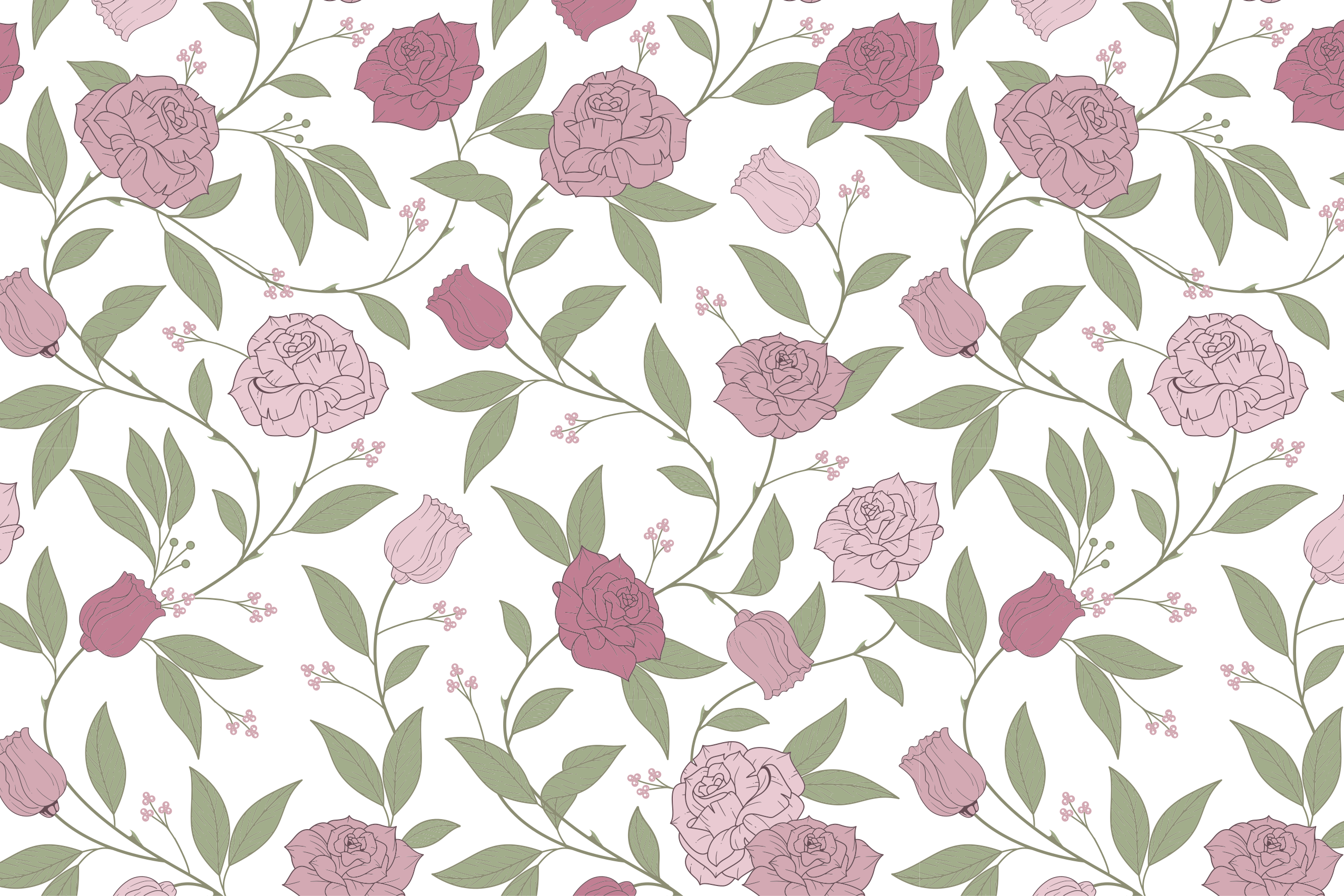 Elegant tuinpatroon vinyl tapijt bloemen en planten - TenStickers