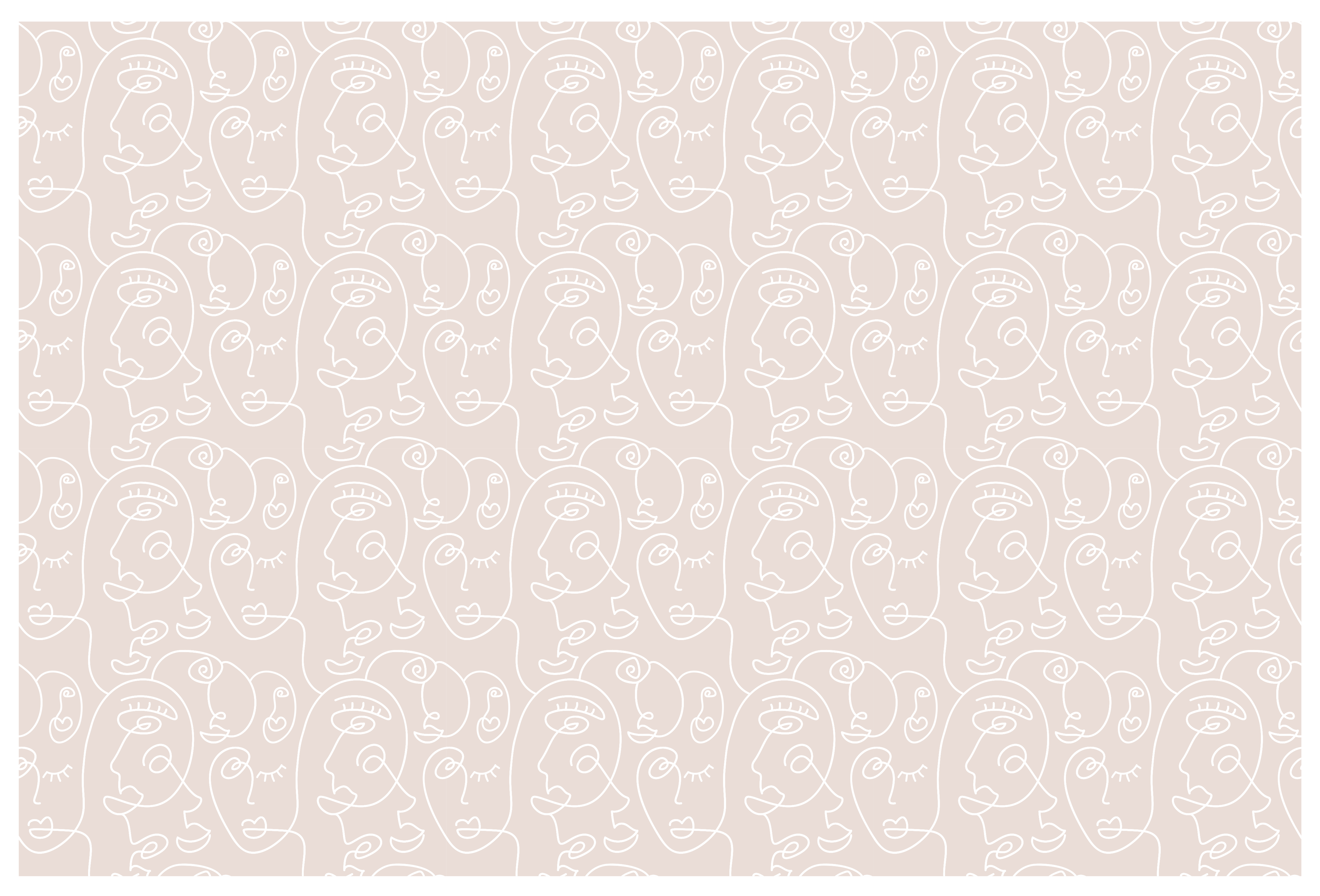 Minimalistische lijngezichten vinyl tapijt modern - TenStickers