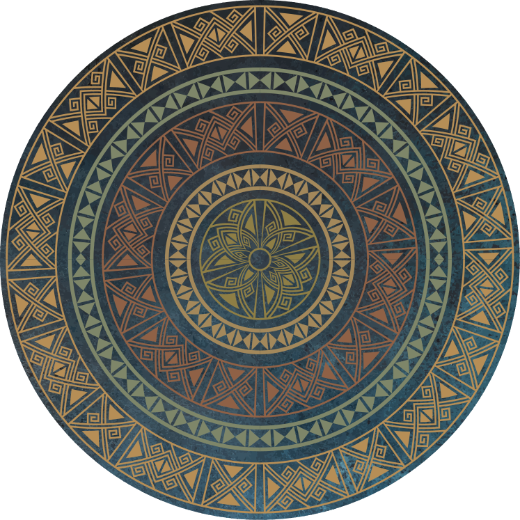 Oude mandala vinyl tapijt etnisch - TenStickers