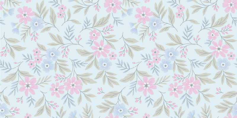 Bloemen Pastel Ontwerp vinyl vloerkleed - TenStickers