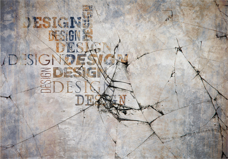 Gescheurde steen typografie vinyl tapijt - TenStickers