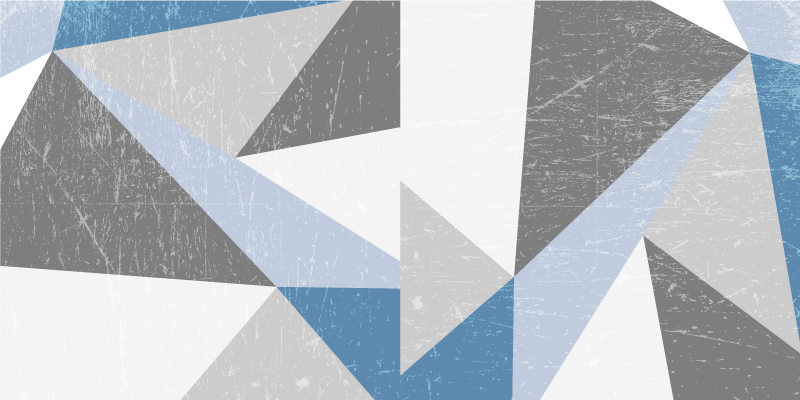 Grijs en blauw driehoekig geometrisch patroon vinyl tapijt - TenStickers