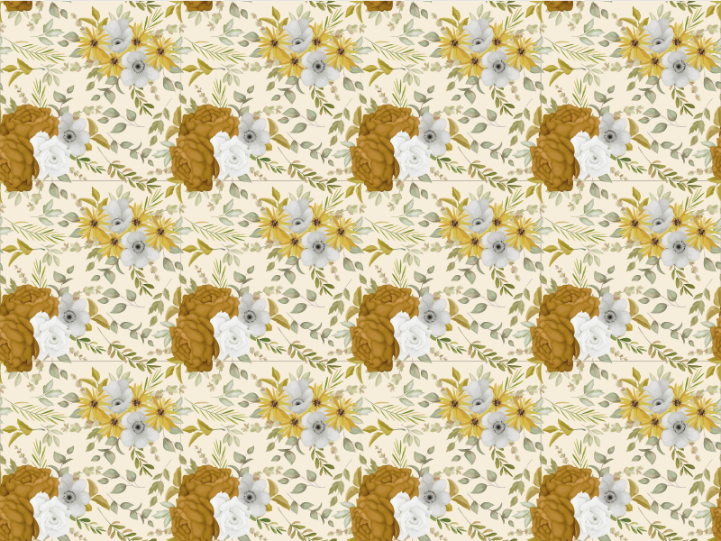 Botanisch bladontwerp Vinyl tapijt Bloemen en planten - TenStickers