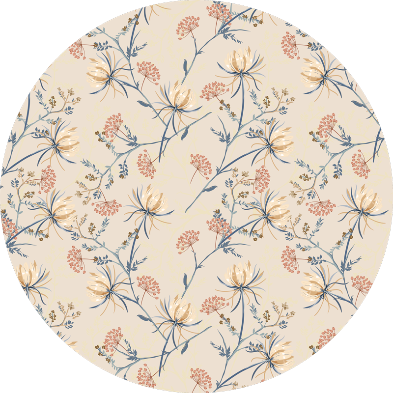 Botanische Bloei Vinyl vloerkleed Bloemen en planten - TenStickers