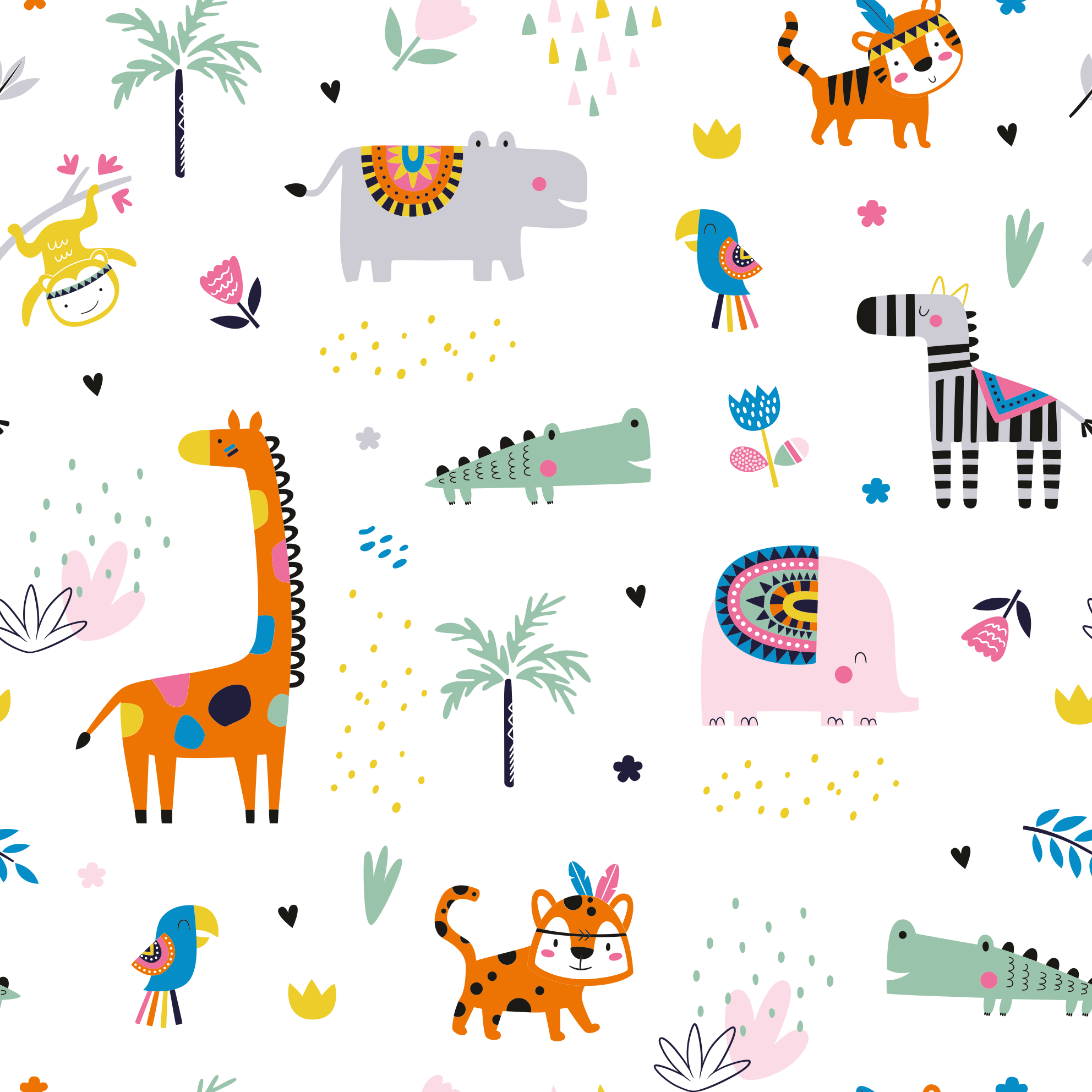 Vrolijk safarithema vinyl tapijt baby - TenStickers