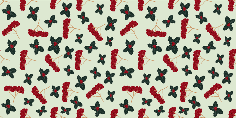 Bessenbladpatroon vinyl tapijt bloemen en planten - TenStickers