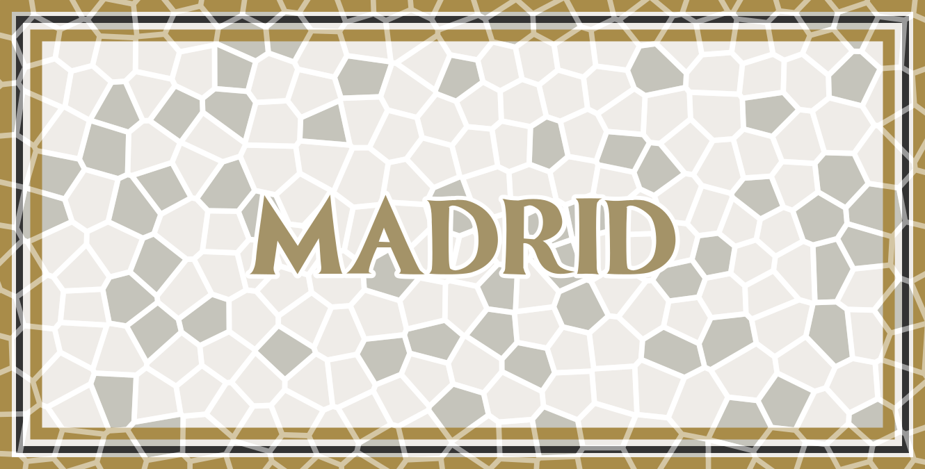 Madrid geometrisch patroon vinyl tapijt met naam - TenStickers