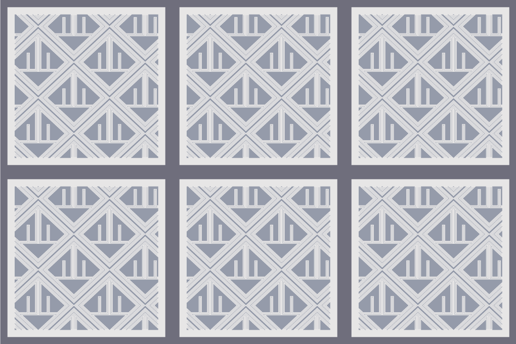 Geometrische patroonreeks vinyl tapijt geometrisch - TenStickers