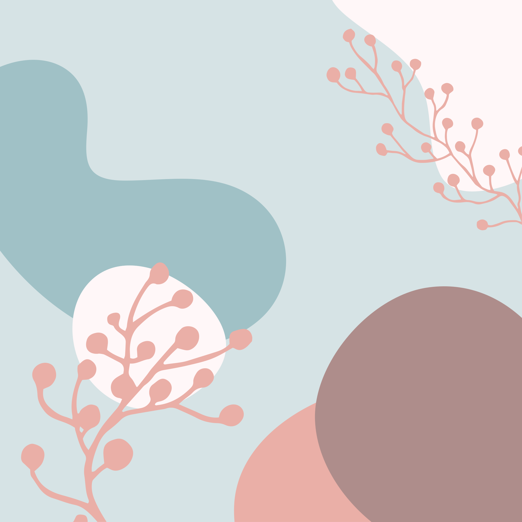 Abstracte botanische vormen vinyl tapijt - TenStickers