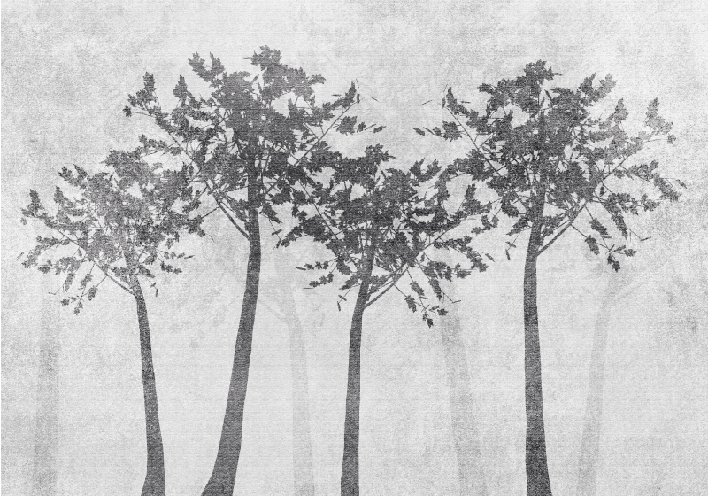 Bos silhouet vinyl tapijt natuur - TenStickers