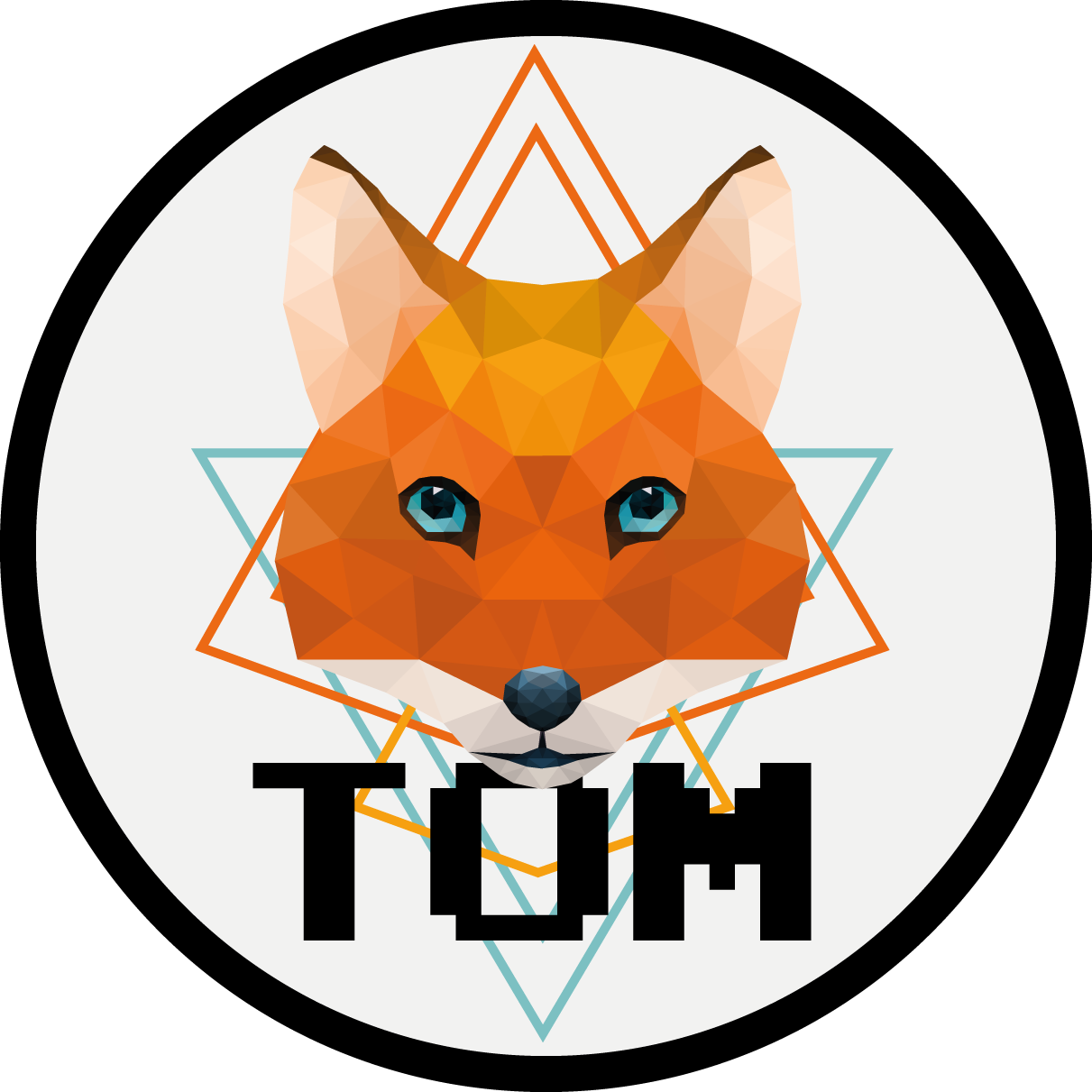 Geometrische vossencirkel vinyl tapijt met naam - TenStickers