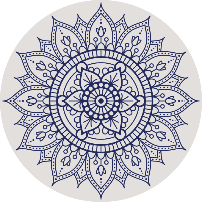 Blauw mandala Vinyl vloerkleed woonkamer - TenStickers