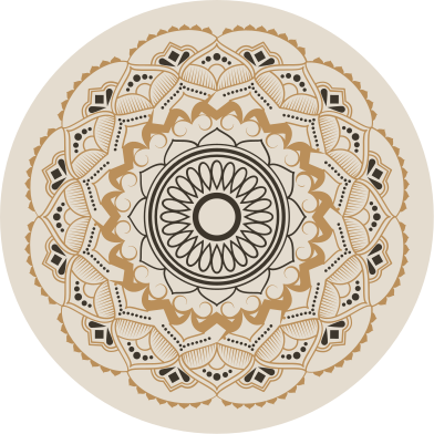 Beige mandala ontwerp vinyl vloerkleed  - TenStickers