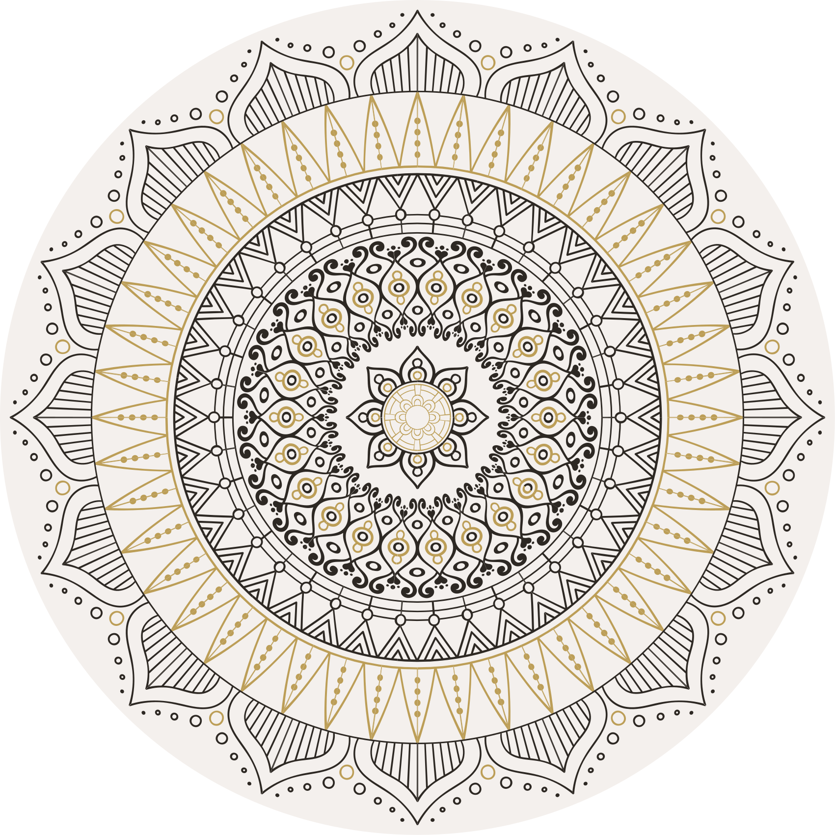 Vinyl tapijt mandala mandala middelpunt - TenStickers