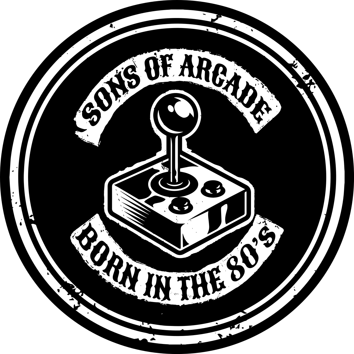 Arcade Nostalgia Geboren in de jaren 80 tekst vinyl tapijt - TenStickers