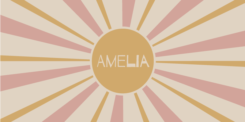 Zonnestraal met naam Vinyl tapijt - TenStickers