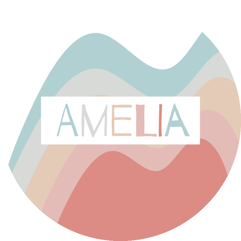 Abstract pastel Vinyl vloerkleed met naam - TenStickers