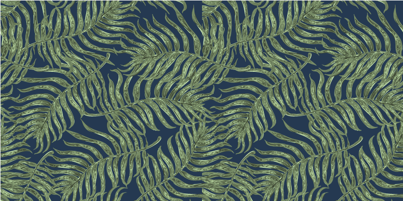 Tropisch bladpatroon Vinyl tapijt Bloemen en planten - TenStickers